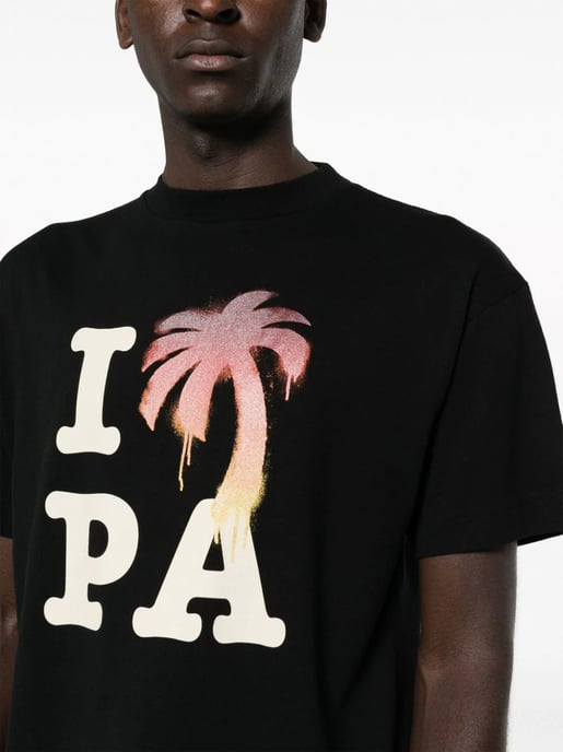 Palm Angels T-Shirt mit „I Love PA“-Logoprint in Schwarz