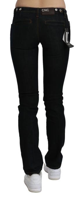 Costume National Jean skinny noir taille moyenne en coton Denim pour femme - Image 4