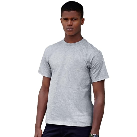 Fruit Of The Loom | Mens Crew Neck Short Sleeve T-Shirt-Light Grey (5 Pack)