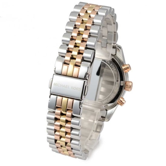 Stylische Damenuhr der Marke Michael Kors in Silber und Gold. Die Uhr hat ein Stahlarmband, das mit einer Faltschließe versehen ist. Der Durchmesser der Uhr ist 38mm und das Uhrwerk ist Quarz.  Marke: Michael KorsModellname: MK5735 (38mm)Kategorie: Damena - Image 2