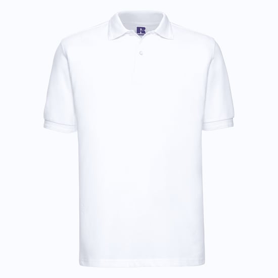 Russell Mens Ripple Kragen & Manschette Kurzarm-Poloshirt (Weiß) - Image 2