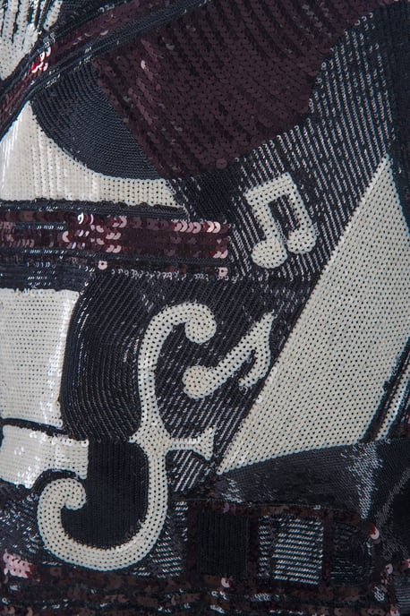 Dolce & Gabbana Men's White Jazz Sequined Guitar Pullover Top Sweater - Image 4