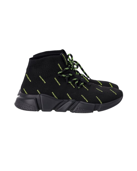 Balenciaga Speed Lace-Up Sneakers mit Allover-Print aus schwarzem Polyester - Image 1