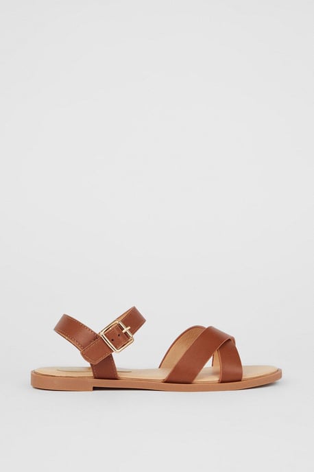 Florence Cross Strap Flat Sandals - Image 2