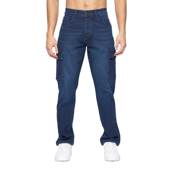Crosshatch - "Kremtap" Cargo-Jeans für Herren (Dunkle Waschung) - Image 1