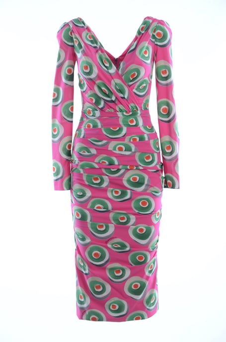 Dolce & Gabbana Robe fourreau stretch en soie rose pour femme - Image 1