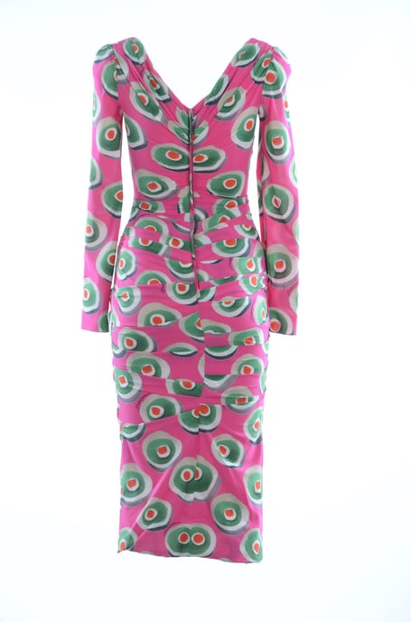Dolce & Gabbana Robe fourreau stretch en soie rose pour femme - Image 2