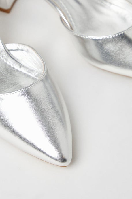 Devonna Pointed Open Mid Block Heel Court Shoes
