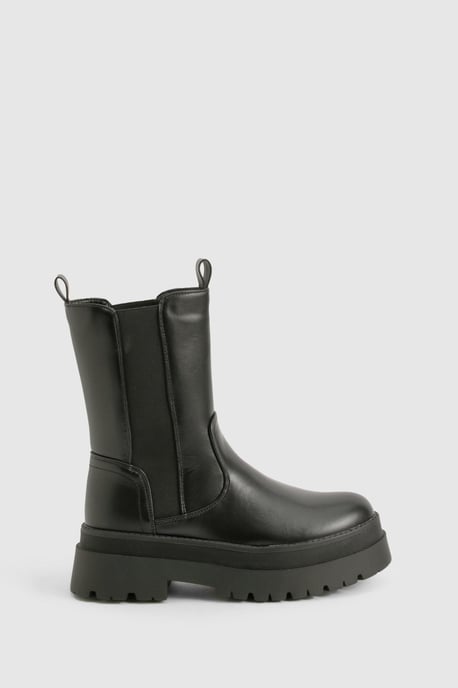 Wide Fit Chunky High Ankle Chelsea Boots - Image 3