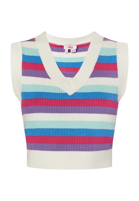 Mymo strickpullunder Damen Wollweiß Mehrfarbig - Image 1