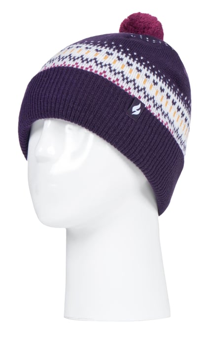 HEAT HOLDERS - Damen / Frauen gestrickte Beanie Bommelmütze mit Pom Pom - Image 1
