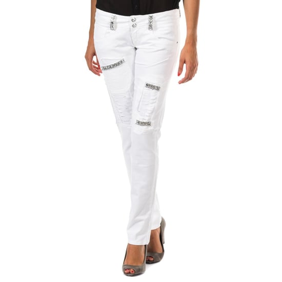 Long trousers with skinny cut hems 10DBF0125 woman