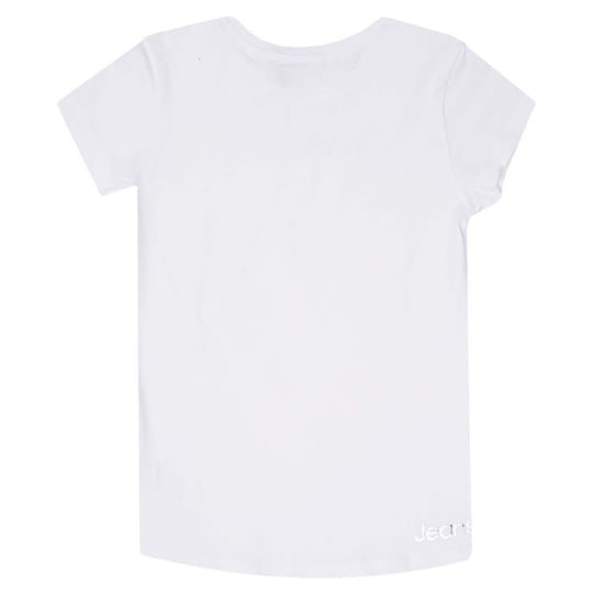 Girl's Calvin Klein Junior Slim Metallic Logo T-Shirt in White