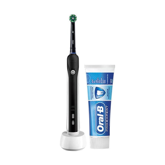 Oral-B Pro 1-650 Black Electric Toothbrush with Toothbrush Head & Bonus Pro-Expert Professional Protection Toothpaste