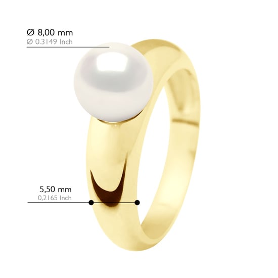 Armreifring – Gelbgold – echte Süßwasser-Zuchtperle, rund 8–9 mm - Image 2