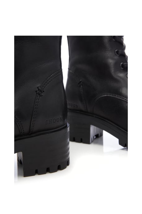 'Sh Irrona' Black Leather Knee High Boots