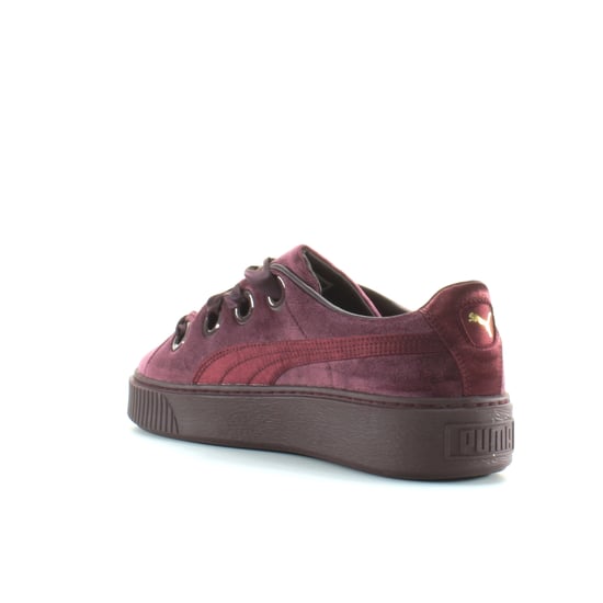 Puma Platform Kiss Velvet Womens Burgundy Trainers