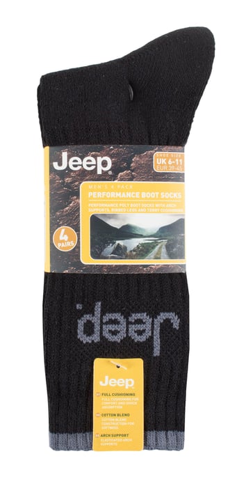 JEEP - 4 Paar Herren Anti Blister dick gepolstert Luxus Boot Socken - Image 2