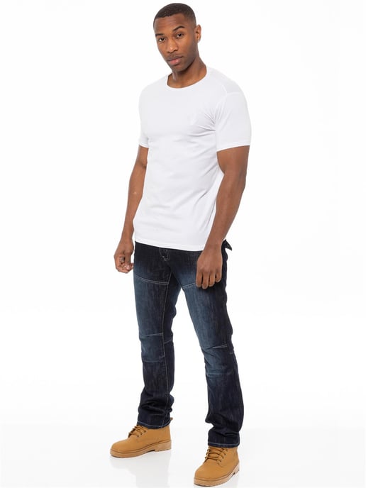 Enzo Herren Denim Jeans Straight Leg - Dunkelblau - Image 5