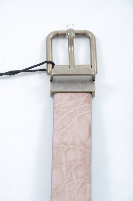 Dolce & Gabbana Ceinture en cuir à boucle dorée en peau exotique beige pour homme - Image 2