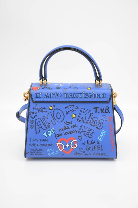 Dolce & Gabbana Women Graffiti Leather Top Handle Bag