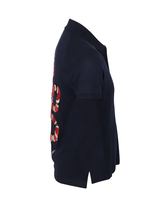 Gucci Snack Back Polo-Shirt aus Baumwolle in Marineblau - Image 2