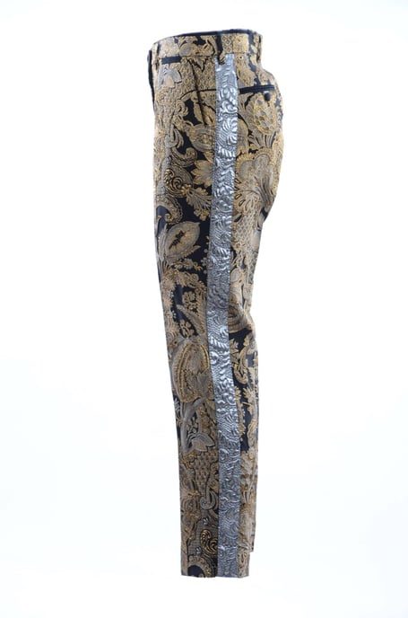 Dolce & Gabbana Women Gold Embroidred Trousers