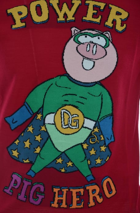 Pull pour homme Dolce & Gabbana Cochon de l'année en laine et soie rouge - Image 4