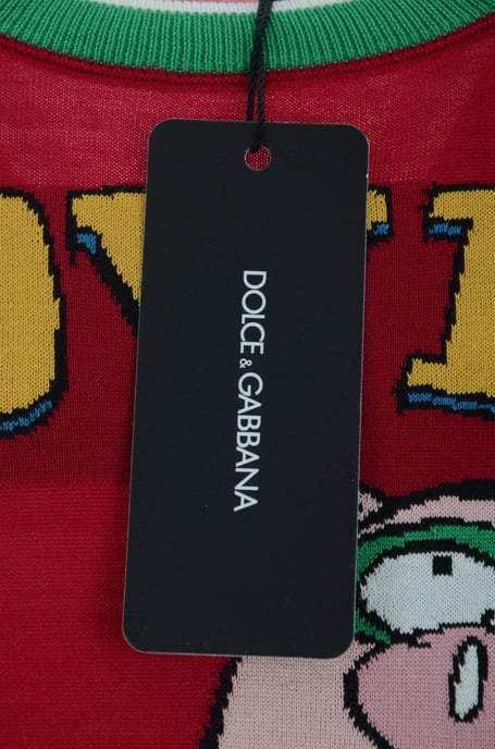 Pull pour homme Dolce & Gabbana Cochon de l'année en laine et soie rouge - Image 6