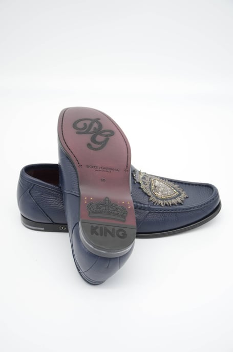Dolce & Gabbana Men Heart Leather Loafers