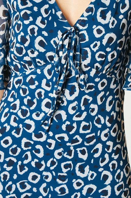 V Neck Midi Tea Dress