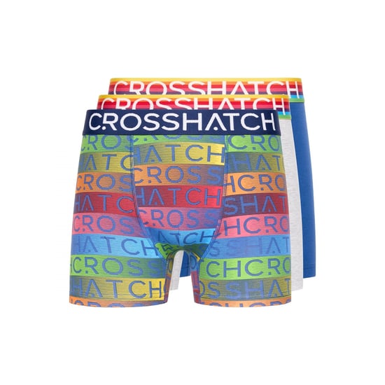 Crosshatch - "Rainbow Mix" Boxershorts für Herren(3er-Pack) (Blau) - Image 1