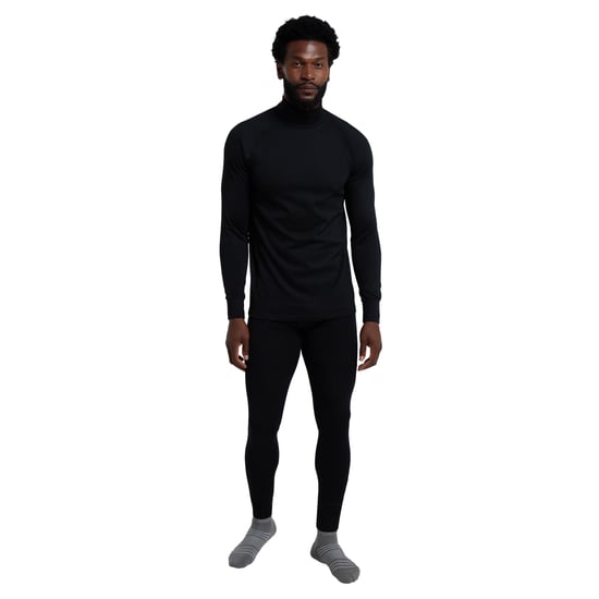 Mountain Warehouse Herren Summit Merino Wolle Funnel Neck Thermo-Oberteil (Schwarz) - Image 5