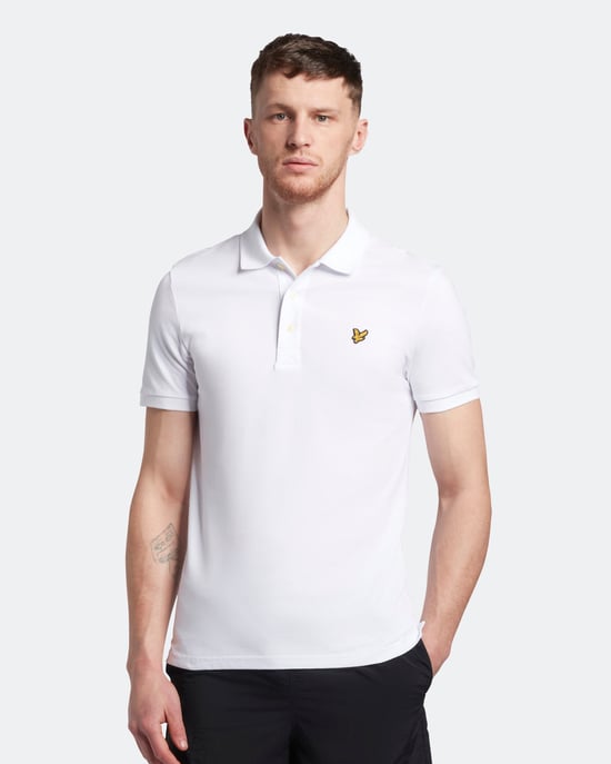Lyle & Scott Einfarbiges Poloshirt in Weiß - Image 1
