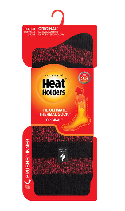 Wärmehalter - Extra dicke Herren-Thermosocken für den Winter | Warme flauschige Fleece-Isoliersocken | Geschenke für Männer - Schwarz / Rot (Palermo) - Image 2