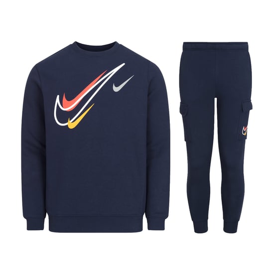 Nike Sportswear Men's Multi Swoosh Graphic Fleece Tracksuit Set, Navy