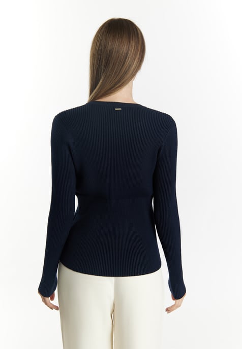 Dreimaster Strickpullover Damen Marine - Image 4