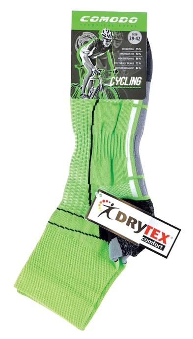COMODO - Unisex Chaussettes Cyclisme sport Velo Route anti Tranpirante Basses - Néon Vert - Image 2