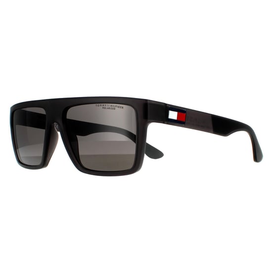 Tommy Hilfiger Rectangle Mens Matte Grey Grey Polarized Sonnenbrille - Image 2