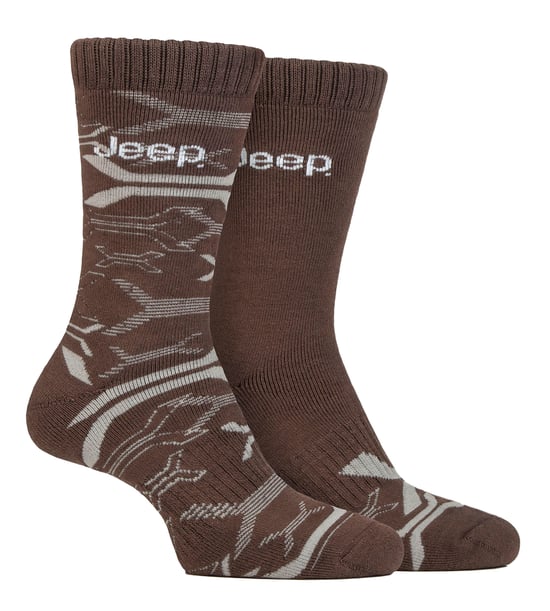 Mens Bamboo Arbeit Boot Socken | Jeep | weich und atmungsaktiv dicken Heavy Duty gepolstert Socken, stricken gerippt Stil Walking Socken - Khaki / Stein - Image 1