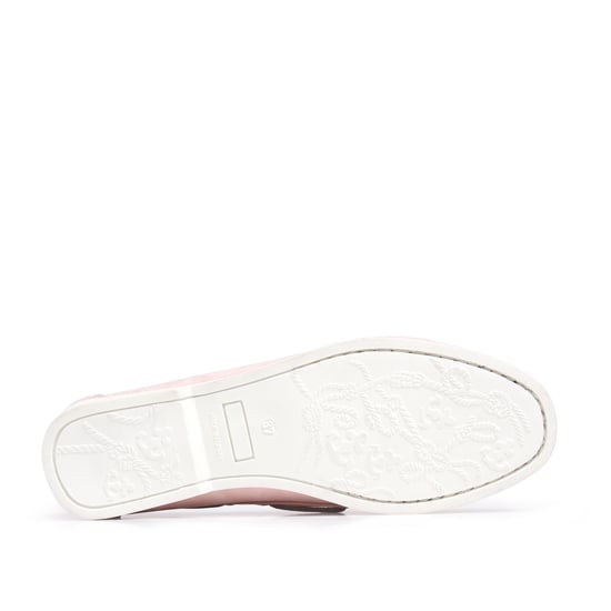 Women's Leather Boat Shoes For Laces in Pink