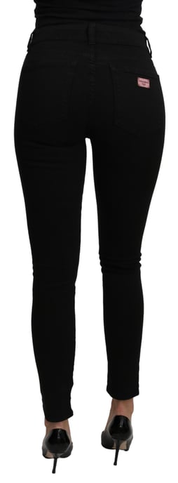 Dolce & Gabbana - Jean Slim en coton stretch noir taille moyenne pour femme - Image 2
