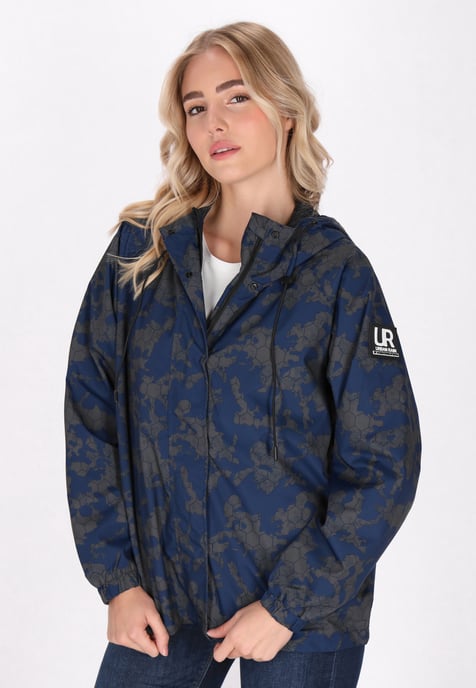 Schmuddelwedda Übergroßer Anorak Damen Dunkelgrau Marine Camouflage - Image 3