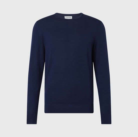 Herren Calvin Klein Merinowolle Pullover in Marineblau - Image 1