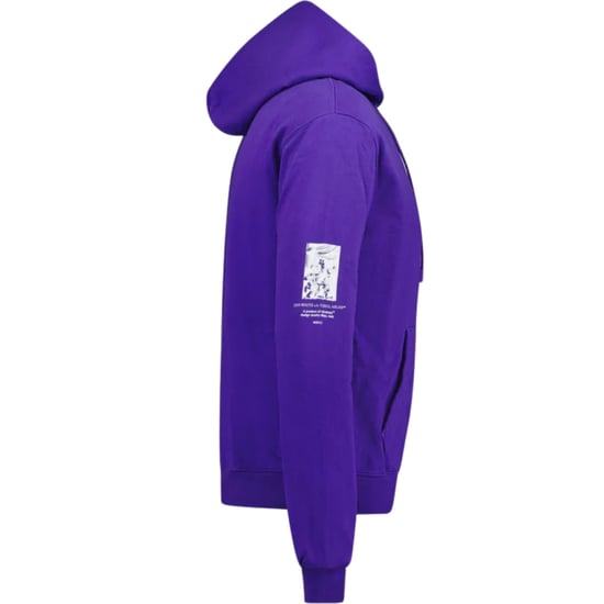 Off-White Paint Mirror Logo Slim Fit Purple Hoodie