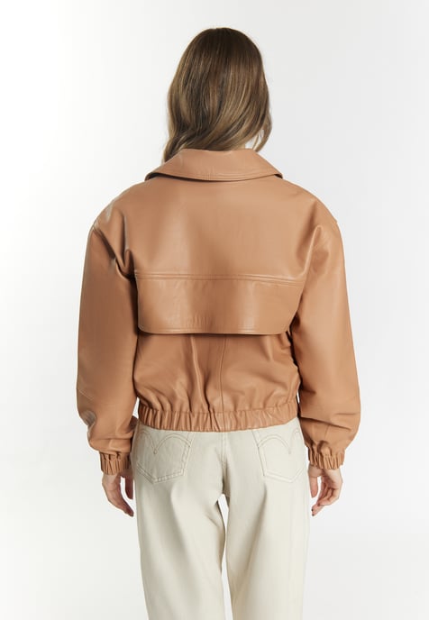 Dreimaster Lederblouson Damen Kamel - Image 4