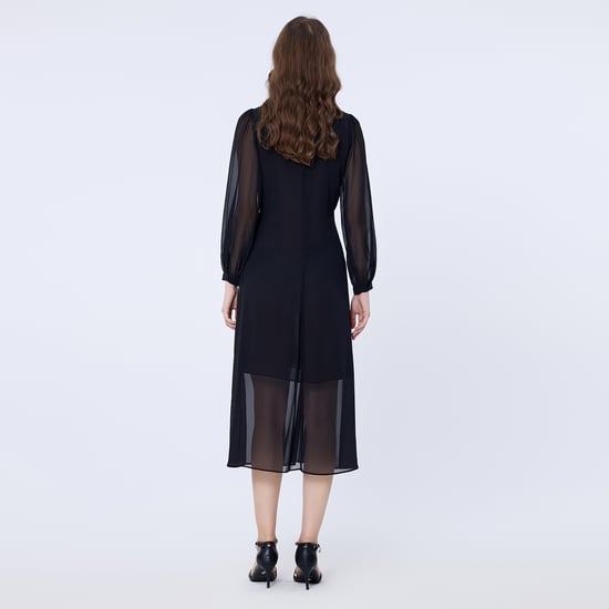 Langes Rüschenkleid aus Chiffon - Image 5