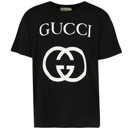 Gucci Interlocking GG Logo Slim Fit Schwarzes T-Shirt - Image 1