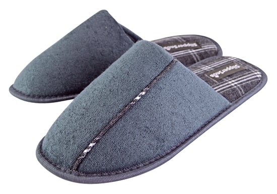 Slipper Snob - Mens Indoor Slip On Mule Hausschuhe | Plain Top Checked Sole | Memory Foam - Grau - Image 2