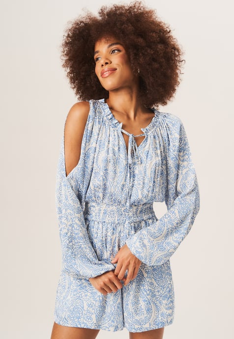 Paisley Shirred Waist Playsuit